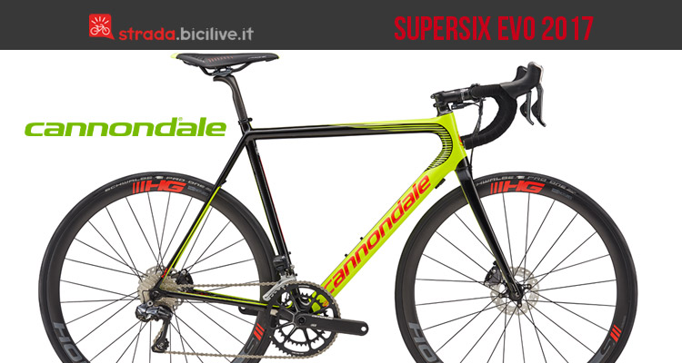 Bici da corsa Cannondale SuperSix Evo 2017 con freni a disco