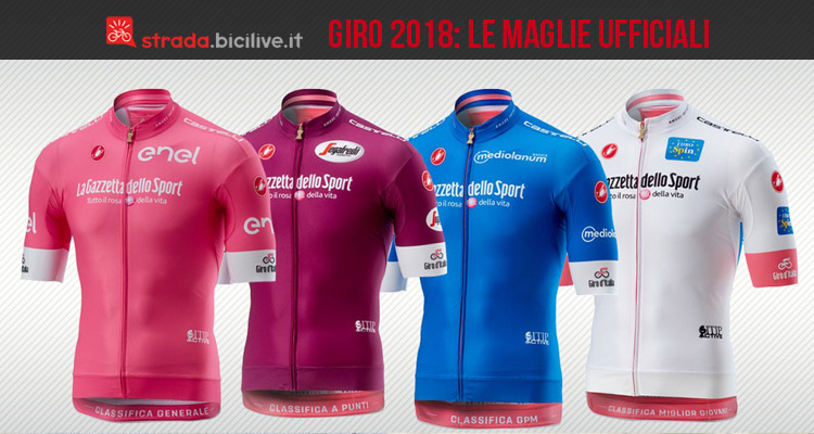 Presentate le maglie del Giro d’Italia 2018: rosa, ciclamino, azzurra e bianca