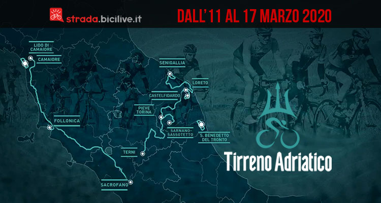 Tirreno-Adriatico 2020: la gara a tappe dall’11 al 17 marzo