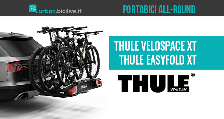 Portabici Thule VeloSpace XT e EasyFold XT per gancio traino: trasporta fino a 4 bici