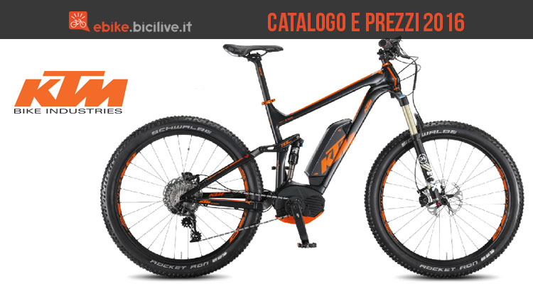 Bici elettriche KTM: catalogo e listino prezzi 2016