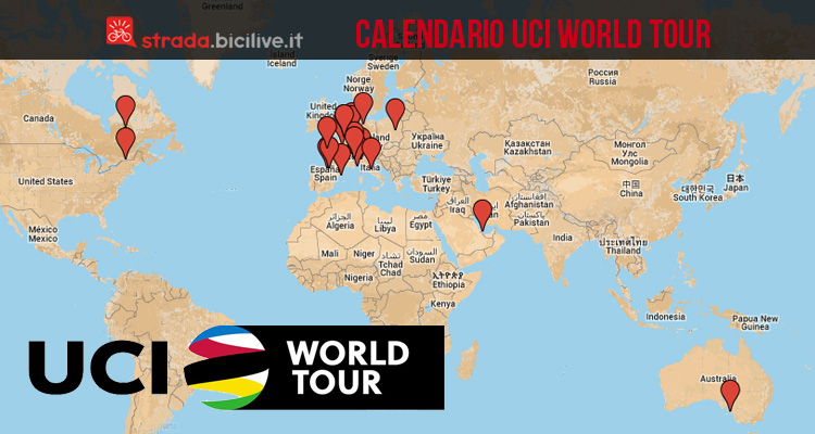 UCI World Tour 2016, il calendario gare