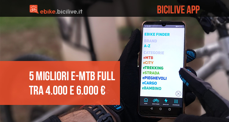 BiciLive APP: le 5 migliori eMTB full 2021 da 4.000 a 6.000 euro