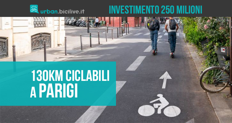 Parigi investe 250 milioni di euro per creare 130 km di ciclabili