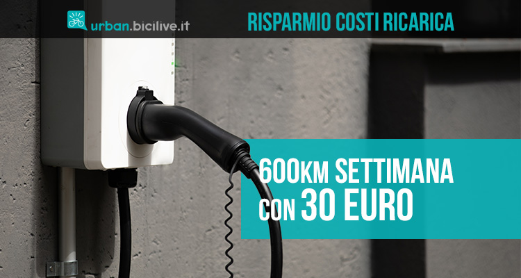 600 km a settimana con meno di 30 euro con la ricarica a casa